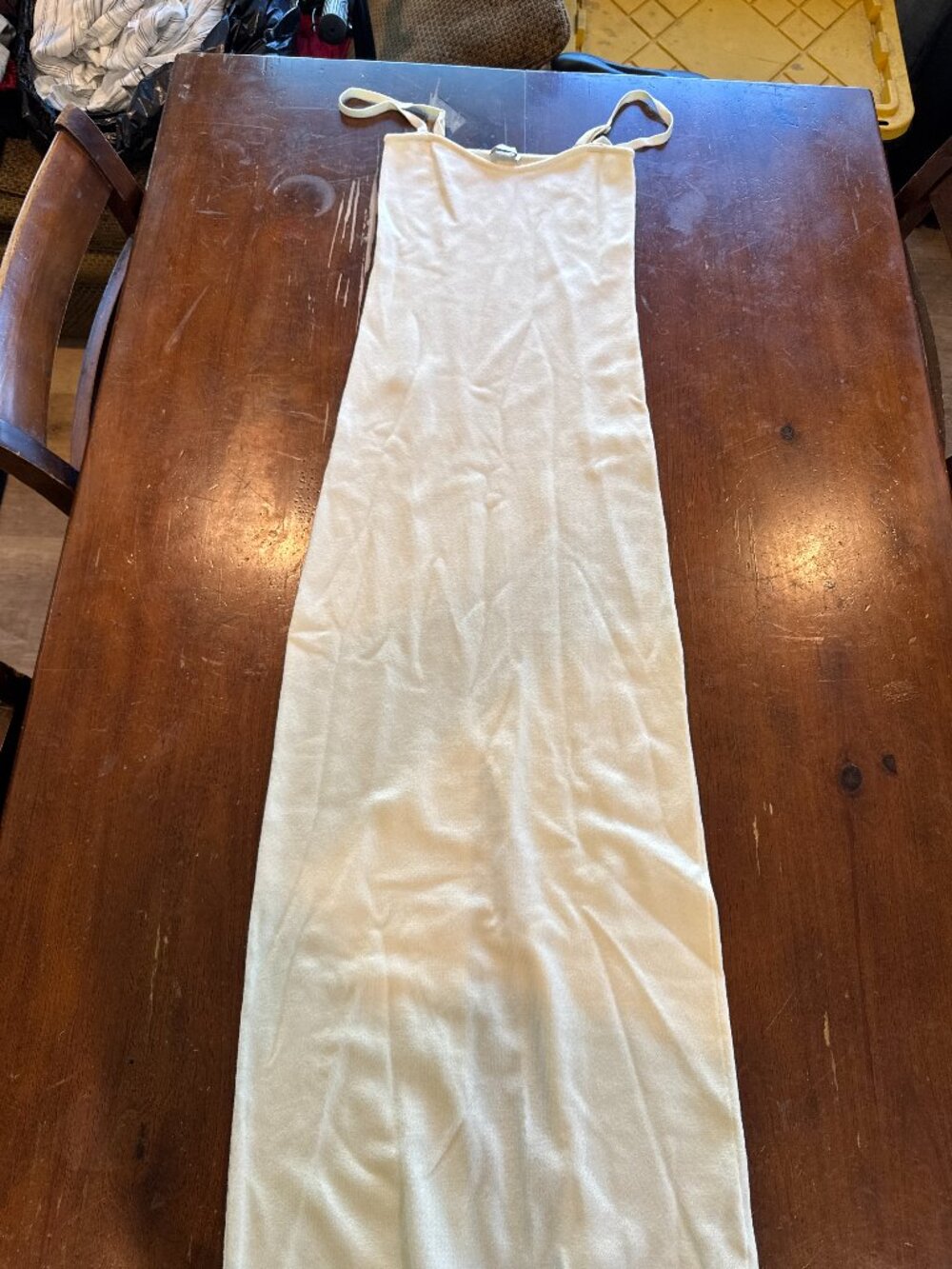 MESHKI Cream Ribbed Maxi Dress Open Back Size S